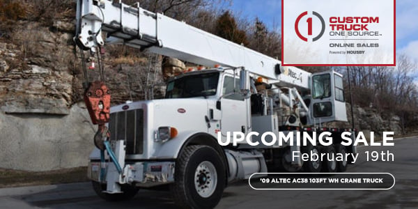 Upcoming Sale February 19th | ’09 Altec AC38 103ft WH Crane Truck